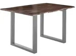 SAM Esstisch, Braun, Metall, Echtholz,Akazie, Quadratisch,Rechteckig, U-Form,
