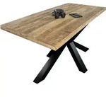 SAM Esstisch, Beige, Metall, Echtholz,Mangoholz, Quadratisch,Rechteckig,...