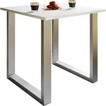 Mid.you Esstisch, Silber, Wei&szlig;, Holzwerkstoff, Metall, quadratisch, U-Form, 80x76x80