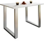 Mid.you Esstisch, Silber, Wei&szlig;, Metall, Holzwerkstoff, rechteckig, U-Form, 140x80x76