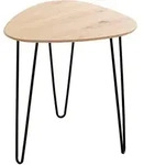 Beistelltisch, Schwarz, Eiche, Metall, Holzwerkstoff, oval, Rundrohr, Haarnadel,