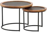 Mid.you Couchtischset, Braun, Holz, Kunststoff, 2-teilig, Mangoholz, massiv,...