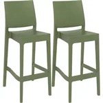 CLP Barhocker, Olivgr&uuml;n, Kunststoff, 45x105x51 cm, Esszimmer, Barm&ouml;bel, Barhocker