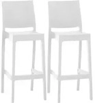 CLP Barhocker, Wei&szlig;, Kunststoff, 45x105x51 cm, Esszimmer, Barm&ouml;bel, Barhocker