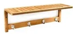 Relaxdays Wandregal, Hellbraun, Holz, Metall, 16x18x50 cm, Garderobe,