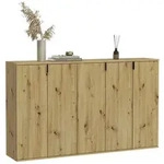 Mid.you Schuhschrank, Eiche Artisan, Holzwerkstoff, 15 F&auml;cher, 152x99x34 cm, FSC