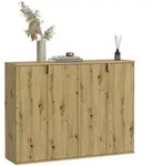 Mid.you Schuhschrank, Eiche Artisan, Holzwerkstoff, 10 F&auml;cher, 122x97x34 cm, FSC