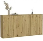 Mid.you Schuhschrank, Eiche Artisan, Holzwerkstoff, 15 F&auml;cher, 183x99x34 cm, FSC