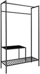 Mid.you Garderobe Vita, Schwarz, Metall, Holzwerkstoff, Uni, 101x170x38 cm,