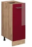 Vicco Apothekerschrank, Rot, Honigeiche, Holzwerkstoff, 2 F&auml;cher, 1 Schubladen,