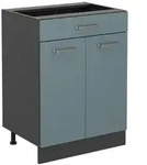 Vicco K&uuml;chenunterschrank, Blaugrau, Anthrazit, Holzwerkstoff, 1 F&auml;cher, 1