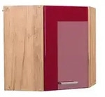Vicco Eckh&auml;ngeschrank, Rot, Honigeiche, Holzwerkstoff, 1 F&auml;cher, Formgebogen,