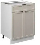 Vicco K&uuml;chenunterschrank, Grau, Wei&szlig;, Holzwerkstoff, 1 F&auml;cher, 1 Schubladen,