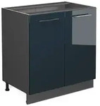 Vicco K&uuml;chenunterschrank, Dunkelblau, Anthrazit, Holzwerkstoff, 1 F&auml;cher, 1