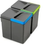 Emuca Recyclingbeh&auml;lter, Anthrazit, Kunststoff, 15.5x22x21.6 cm, K&uuml;chen,