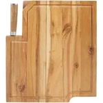 Echtwerk Messerblock, Braun, Holz, Metall, 2-teilig, Akazie, 35.8x41.5x3.5 cm,