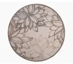 Novel Outdoorteppich Floral, Beige, Creme, Textil, Bl&auml;tter, rund, Oeko-Tex&reg;
