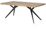 Mid.you Esstisch, Natur, Schwarz, Holz, Metall, Akazie, massiv, rechteckig, Y-Form,
