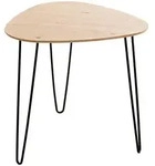 Beistelltisch, Schwarz, Eiche, Metall, Holzwerkstoff, oval, Rundrohr, Haarnadel,