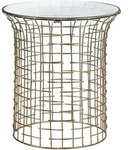 Womo-Design Beistelltisch, Gold, Glas, Rund, 40x45x40 cm, Wohnzimmer,