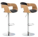 CLP Barhocker, Dunkelgrau, Eukalyptusholz, Metall, 50x88x48 cm, Esszimmer,...