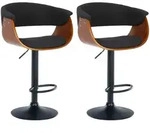 CLP Barhocker, Schwarz, Walnuss, Metall, 60x90x51 cm, Esszimmer, Barm&ouml;bel,...