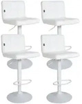 CLP Barhocker, Wei&szlig;, Metall, 40x85x40 cm, Esszimmer, Barm&ouml;bel, Barhocker
