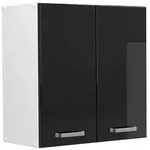 Vicco H&auml;ngeschrank, Schwarz Hochglanz, Wei&szlig;, Holzwerkstoff, 1 F&auml;cher,...