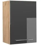 Vicco H&auml;ngeschrank, Schwarz Hochglanz, Honigeiche, Holzwerkstoff, 3 F&auml;cher,