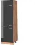 Vicco K&uuml;hlumbauschrank, Schwarz Hochglanz, Honigeiche, Holzwerkstoff, 1...