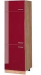 Vicco K&uuml;hlumbauschrank, Rot, Honigeiche, Holzwerkstoff, 1 F&auml;cher, Rechteckig,