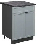 Vicco K&uuml;chenunterschrank, Hellblau, Anthrazit, Holzwerkstoff, 1 F&auml;cher, 1