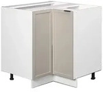 Vicco Eckunterschrank, Grau, Wei&szlig;, Holzwerkstoff, 1 F&auml;cher, Formgebogen,
