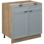 Vicco K&uuml;chenunterschrank, Hellblau, Honigeiche, Holzwerkstoff, 1 F&auml;cher, 2