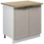 Vicco K&uuml;chenunterschrank, Grau, Wei&szlig;, Holzwerkstoff, 1 F&auml;cher, Rechteckig,