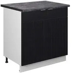 Vicco Sp&uuml;lenunterschrank, Schwarz, Wei&szlig;, Holzwerkstoff, 2 F&auml;cher, 80x82x60...