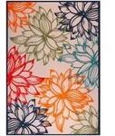 Novel Outdoorteppich Floral, Mehrfarbig, Wei&szlig;, Textil, Bl&auml;tter, rechteckig,...