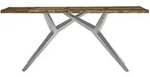 Mid.you Esstisch, Mehrfarbig, Silber, Holz, Metall, Altholz, massiv, rechteckig,