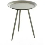 Beistelltisch, Gr&uuml;n, Metall, rund, konisch, Rundrohr, 54x44x54 cm, Wohnzimmer,
