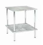 Beistelltisch, Grau, Chrom, Metall, Holzwerkstoff, Betonoptik, quadratisch,...