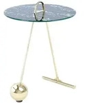 Kayoom Beistelltisch, Schwarz, Gold, Metall, Glas, Marmoroptik, rund, 60 cm,