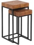 Mid.you Satztisch, Sheesham, Holz, 2-teilig, Sheesham, massiv, quadratisch, eckig,