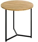 Beistelltisch, Schwarz, Eiche, Holz, Metall, Eiche, massiv, rund, eckig, Flachrohr,