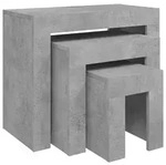 vidaXL Couchtischset, Hellgrau, Holz, Strukturbuche, Rechteckig,Rechteckig, 61x50x30