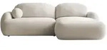 Mirjan24 Ecksofa, Creme, Kunststoff, 5-Sitzer, F&uuml;llung: Silikon, Ottomane rechts,