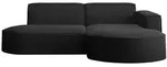 Kaiser M&ouml;bel Ecksofa, Schwarz, Holz, 5-Sitzer, L-Form,L-Form, 236x165 cm, Reach,