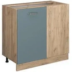 Vicco Eckunterschrank, Blaugrau, Honigeiche, Holzwerkstoff, 1 F&auml;cher,...