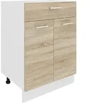 Mid.you K&uuml;chenunterschrank, Wei&szlig;, Sonoma Eiche, Holzwerkstoff, 1 F&auml;cher, 1