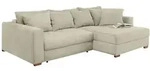 luma-home Ecksofa-Dauerschl&auml;fer, Greige, Holz, 3-Sitzer, F&uuml;llung: Polyurethan