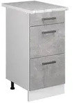 Vicco K&uuml;chenunterschrank, Hellgrau, Wei&szlig;, Holzwerkstoff, 3 F&auml;cher, 3...
